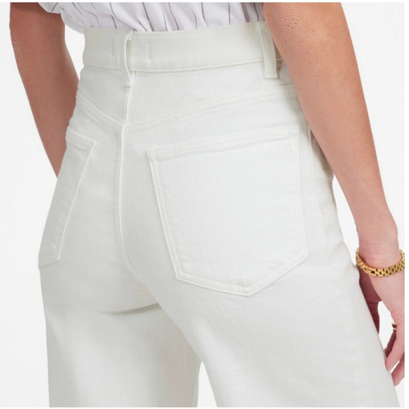 NWT Madewell Flared Wide-Leg Crop Jeans in Pure White Size 26 - Picture 8 of 16